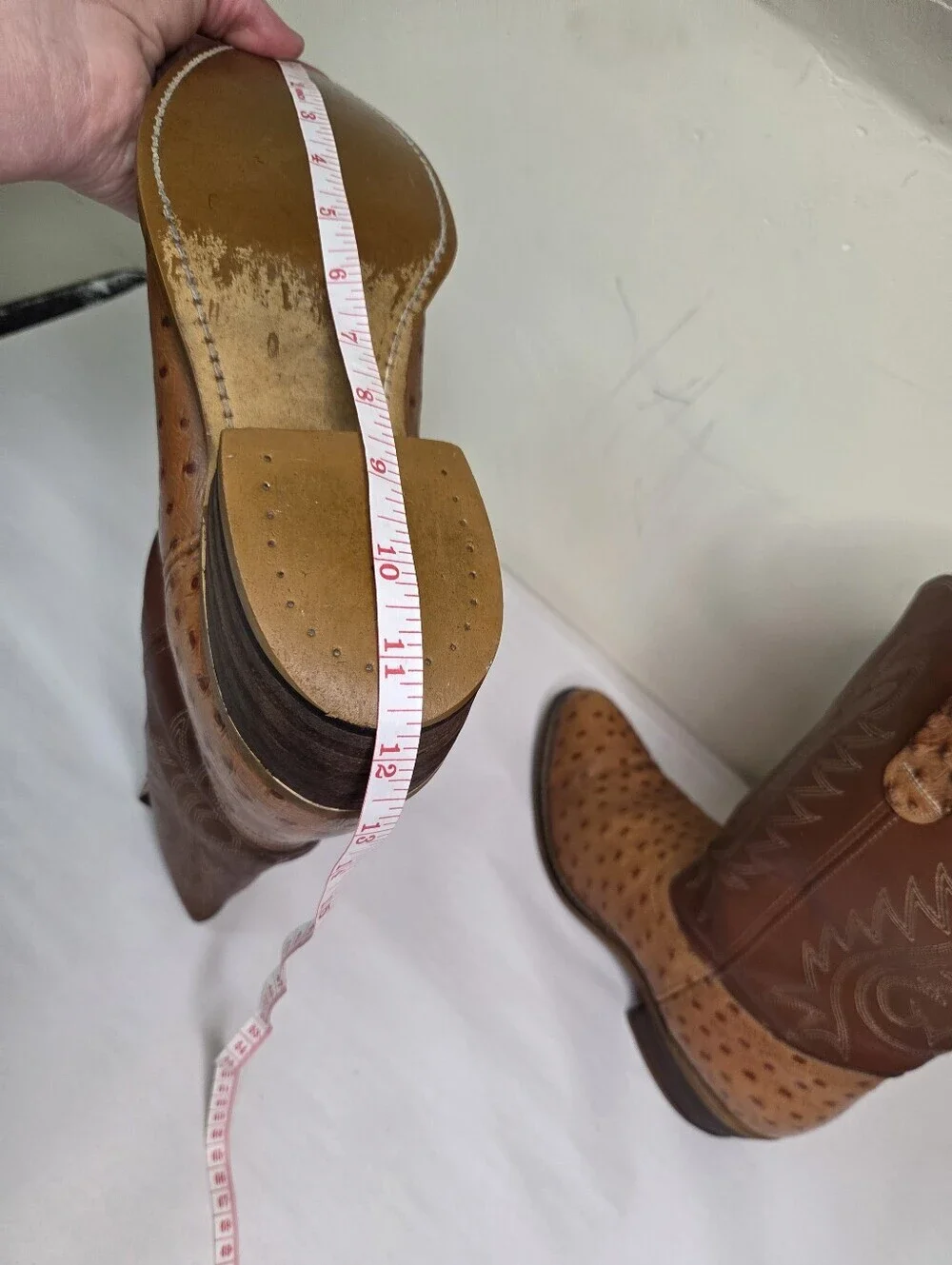 Levi’s Western‎ Cowboy Boots 10.5 M Brown Ostrich Embossed Leather Vintage